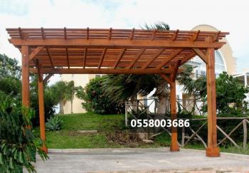 تركيب مظلات حدائق خشبية بالرياض | برجولات الرياض